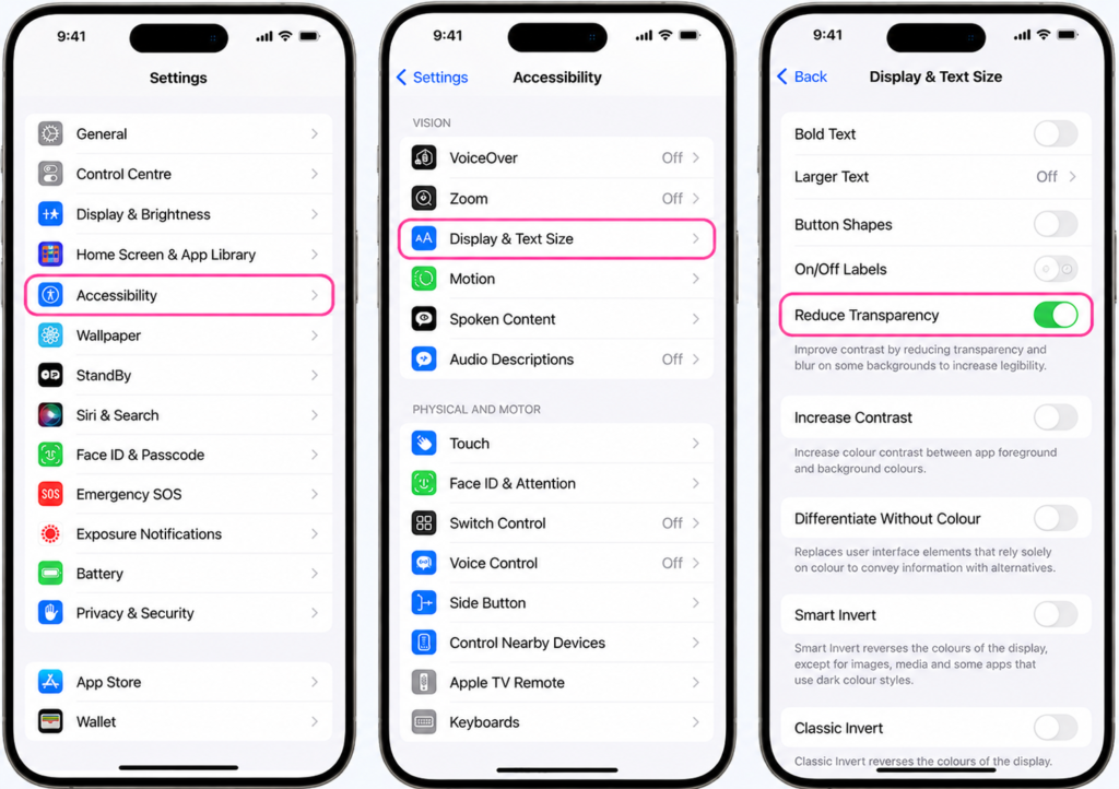 reduce-transparancy-setting